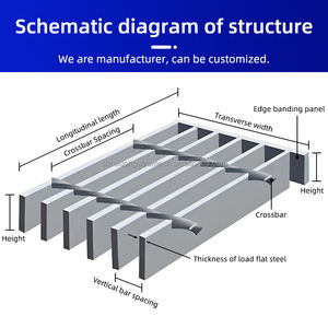 Plancher en treillis d'acier galvanisé à chaud, cadre de passerelle, grille de sol, plaque de pont pour la construction industrielle - Product Image 5