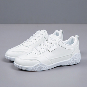 Baskets mode <span class=keywords><strong>femme</strong></span> <span class=keywords><strong>en</strong></span> PU, chaussures décontractées blanches, baskets basses à lacets pour <span class=keywords><strong>femme</strong></span> - Product Image 2