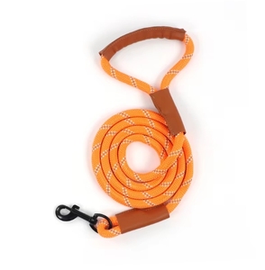 Großhandel Leder griff <span class=keywords><strong>Custom</strong></span> ized Logo Heavy Duty Hunde leine Leine <span class=keywords><strong>Nylon</strong></span> Runds eil Reflektierende Hunde leine für den Außenbereich - Product Image 1