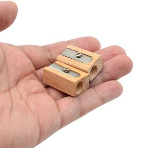 Taille-crayon manuel en bois à un seul trou, mini taille-crayon portable pour l'école, idéal pour un cadeau - Product Image 1