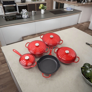 家庭用鋳鉄エナメルポットセラミックノンスティックパン多機能シチューポット平底パン - Product Image 4