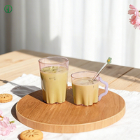 Tasse à thé en verre de 415 ml, design cerise printanière, en forme de fleur, réutilisable, style vintage, pour matcha et café