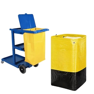 Le <span class=keywords><strong>sac</strong></span> en toile en <span class=keywords><strong>plastique</strong></span> robuste assure la longévité <span class=keywords><strong>pour</strong></span> la collection de chariots de nettoyage - Product Image 1