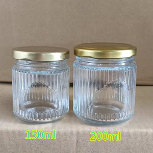 150ml 200ml 280ml 380Ml 500ml Tarro de mermelada de maní de vidrio con tarro de mermelada de rayas Embalaje para llevar - Product Image 6