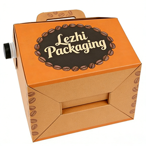 Kotak Kopi Bawa Pulang Custom Cater <span class=keywords><strong>Tek</strong></span> 160 oz dari Kertas Hitam, Wadah Kopi Panas, Kotak Kemasan Kopi dengan Katup Dispenser Cairan - Product Image 3