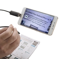 Caméra endoscopique 2 en 1 AN97 7 mm 6 LED étanche, caméra d'inspection endoscopique USB avec câble souple pour téléphone Android PC