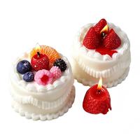 Handgemaakte sojawas fruitcake geurkaars hartvormig aardbeienroom dessert simulatie voedsel aromatherapie kaars huisdecoratie