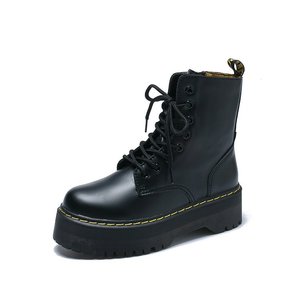 Nuovi Stivali Impermeabili Autunno Inverno da Donna con Plateau e Suola Spessa, <span class=keywords><strong>Stivaletti</strong></span> <span class=keywords><strong>Neri</strong></span> a Metà Polpaccio Stile Martin - Product Image 4