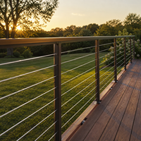 Balustrade verticale en câble d'acier inoxydable 304/316 satiné et poli miroir pour balcons/escaliers sur mesure