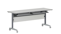 Vente en gros de mobilier scolaire multifonction table de conférence moderne pliante à cadre métallique avec roulettes