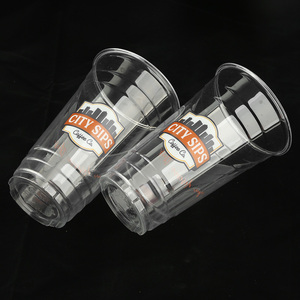 Vaso desechable transparente de plástico PET para café helado con tapas, con logo personalizado impreso, en tamaños de 8, 12, 16, 24 y 32 onzas. - Product Image 4