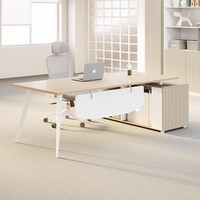 Escritorio de oficina ejecutivo modular simple y moderno con combinación de gabinete de cajón de archivo de pino de madera