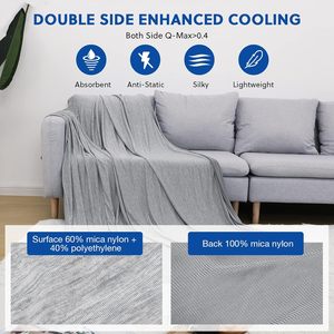 Cooling <b>Blanket</b> Light Gray Summer Cooling Quilt Soft Breathable Bedding For Home Use - Product Image 3