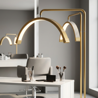 Lampe de sol demi-lune LED dorée FOSOTO professionnelle 28 pouces 45W