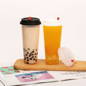 Gobelets à thé à bulles en plastique épais transparent/mat PP, impression personnalisée, 12, 16, 24 oz, avec couvercle - Product Image 2