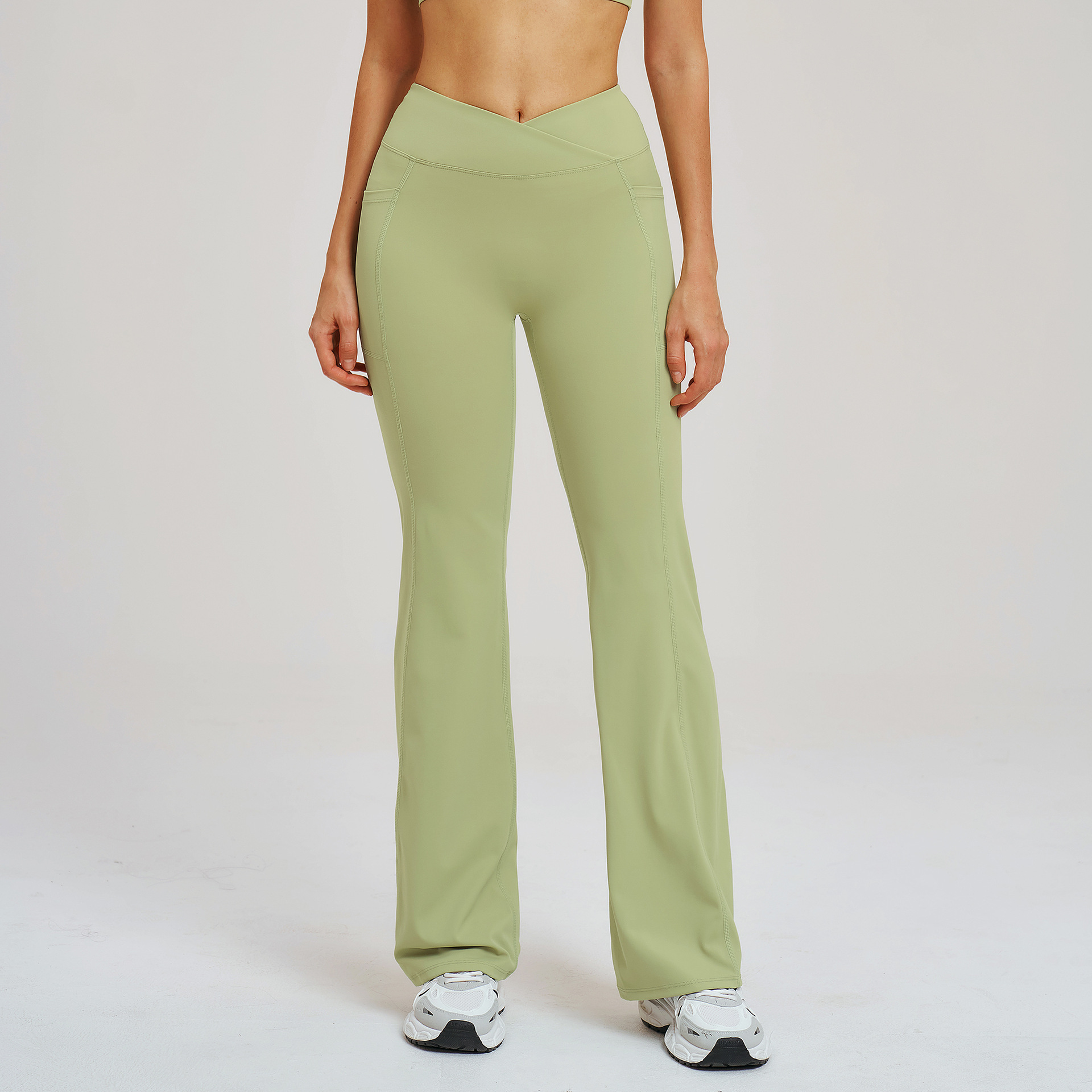 Flared leggings- Green