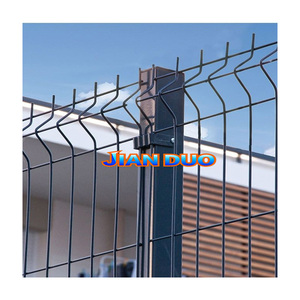 Métal résidentiel de revêtement de PVC 3d pliant la barrière soudée de grillage avec les poteaux carrés - Product Image 2