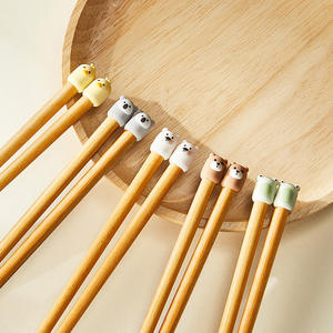 Palillos de madera con dibujos animados para niños y adultos, forma redonda, antihongos, juego de cubiertos para el hogar Hy 0106 - Product Image 5