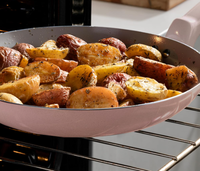 Ensemble de 11 ustensiles de cuisine en céramique antiadhésifs, casseroles et poêles avec couvercles en verre et poignées confortables