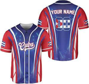 Camiseta de béisbol de Cuba por sublimación, camiseta de bandera de Cuba, camiseta cubana para hombres y mujeres, camiseta de bandera de Cuba EE. UU. - Product Image 5