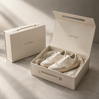 Boîte cadeau pour baskets pliables magnétiques noires mates de luxe, boîte d'emballage pour chaussures avec logo personnalisé imprimé, avec poignée portable