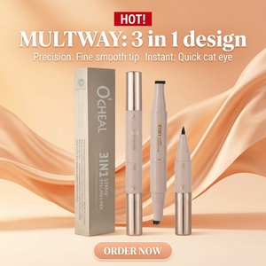 O'CHEAL Stylo Eyeliner Double <span class=keywords><strong>Pointe</strong></span> Précision Fine + Pochoir Aile Préformé pour un Traçage Facile des Yeux de Chat en 3 Secondes - Product Image 2
