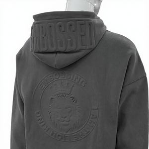 Etiqueta Personalizada para Capucha con Relieve 3D, Unisex, Oversize, Hombros Caídos, Algodón Pesado, Anti-Pilling, Transpirable, Lavado Vintage, DTG - Product Image 1