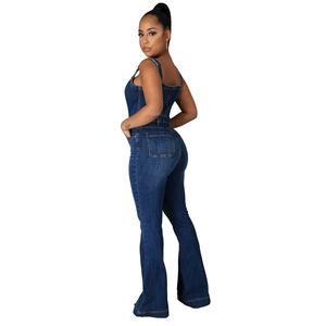 TPY0 Mono de Mezclilla para Mujer, Estilo Personalizado o con Logotipo ODM, Cierre de un Botón, Estampado Digital Sólido, Estilo <span class=keywords><strong>Jogger</strong></span> - Product Image 5
