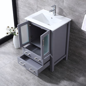 Meuble-lavabo de salle de bain haut de gamme de 24 pouces avec vasque en céramique et caractéristiques résistantes à l'eau - Product Image 3