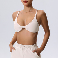 Soutien-gorge de sport léger effet seconde peau pour femme, antichoc, avec bretelles, rembourré, respirant, pour yoga et fitness
