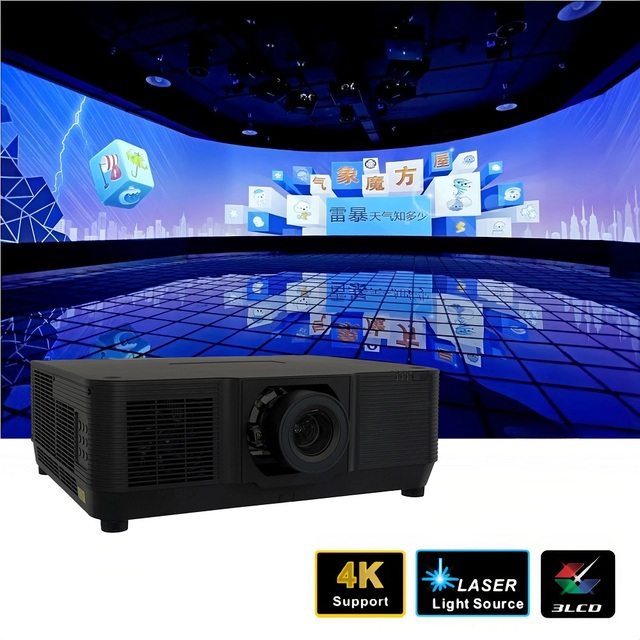 3LCD Laser Video Projector 15000 Lumen for Stadium Projection Motorized Lens Shift, 360° Projection