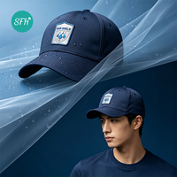 Casquette de baseball en tissu imperméable bleu marine, broderie, réglable, unisexe, protection solaire, taille ajustable, randonnée, camping, casquette de sport