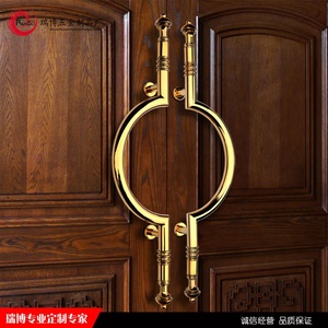 Manija de puerta de vidrio de acero inoxidable, elegante, circular, dorada, grande, alta gama - Product Image 3