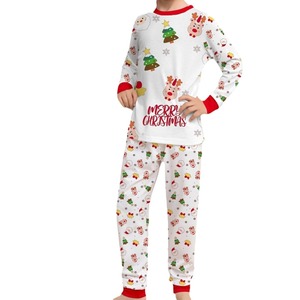 Nuovo Set Pigiama Natalizio per Famiglia con Motivo Cartoon di <span class=keywords><strong>Animali</strong></span> Domestici, Albero e Babbo Natale, Logo Frontale, Vita Elastica, per Donna - Product Image 4