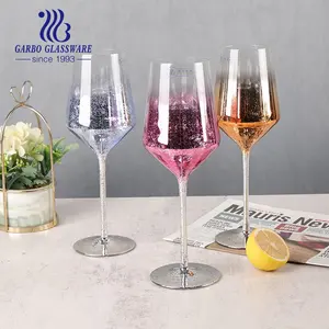 Design personalizzato elegante novità bicchieri da vino bicchieri in vetro colorato calici portacandele in vetro