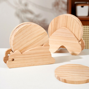 Tapis isolant thermique rond en bois massif pour la protection des tasses, des bols, des assiettes et des tables - Product Image 3