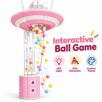 Machine à balles d'air à haut débit en forme de soucoupe volante interactive pour aire de jeux intérieure, équipement de jeu de balles flottantes pour enfants avec lumière LED
