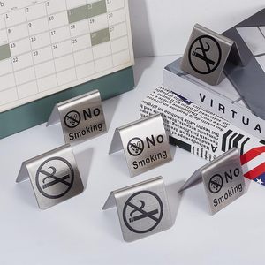Cartelli Personalizzabili in Acciaio Inox con Avvertimento Fumo Proibito per Ristoranti/Uffici/Hotel - Product Image 6