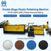 Ligne de granulation plastique à double étage 300-500 kg/h pour le recyclage de films et sacs en PP, PE, LDPE, HDPE – Machine de granulation