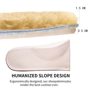 Soletta in pelle di pecora Premium Warm Fluffy Wool sostituzione accogliente <span class=keywords><strong>suole</strong></span> interne traspiranti - Product Image 3