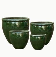 Pots de fleurs en céramique en gros, grands et petits, en poterie émaillée, design extérieur, pour la maison, la pépinière, le jardin, kit de plantation au sol, utilisation en intérieur