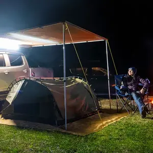 Outdoor Kant Tent Auto Paraplu Zonnescherm Tent Zonnebrandcrème Regendicht Auto Spelen Tent Met Led Verlichting