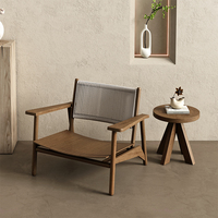 Fauteuil en bois massif de style nordique moderne, fauteuil de salon moderne et luxueux