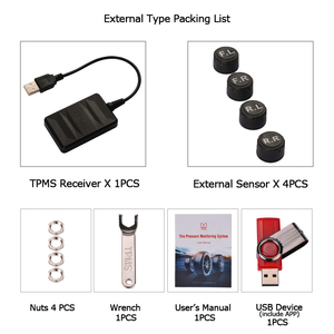 Usb TPMS giám sát áp suất lốp hệ thống nội bộ cảm biến bên ngoài Receiver cho Android chơi xe thời gian thực màn hình lốp - Product Image 6