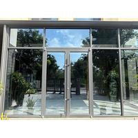 Puerta de Entrada Moderna de Vidrio Templado sin Marco con Estructura de Aleación de Aluminio, Impermeable, para Bodega, Apartamento, Uso Exterior, con Certificación CE