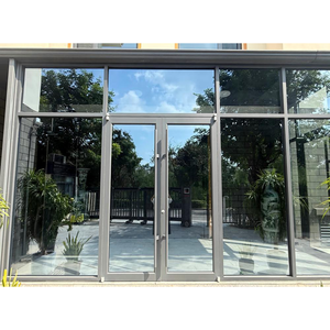 Porte de magasin moderne en verre trempé sans cadre en alliage d'aluminium, étanche, pour cave à vin, usage extérieur d'appartement, certifiée CE - Product Image 1