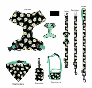Personalized Design Dog Collars And Matching Leashes Rubber Logo Covers Dog Collar Leash Manufacturers