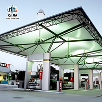 Structure en acier pour auvent de station-service, station-service à carburant, station-service modulaire GPL GNC, auvent de station-service