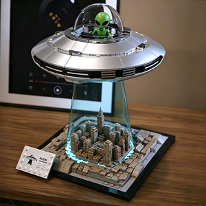 Fully Customized Resin <b>Crafts</b> Desktop Decorations LED Night Light Spaceship Small Ornaments OEM Handcrafted Spaceship Intr - Product Image 4