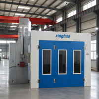 Prix de vente direct 24kw Cabines de peinture diesel pour voitures 80 ° Cabine de peinture au four avec contrôle par onduleur, éclairage 1000 lux, station de travail et four intégré